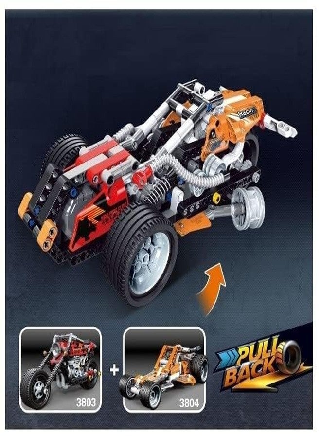 Gemcza Architect Series Super Racer - Pull Back Go-Kart Motor Vehicle Building Blocks Toy | DIY Educational Construction Set for Kids (Speedy Racer Edition) - Image 3